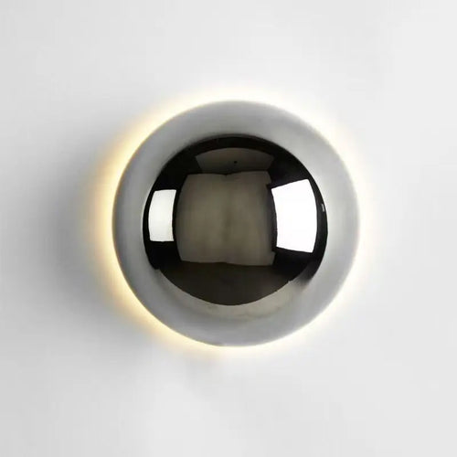 Circular Metal Wall Light with Ambient Halo Effect