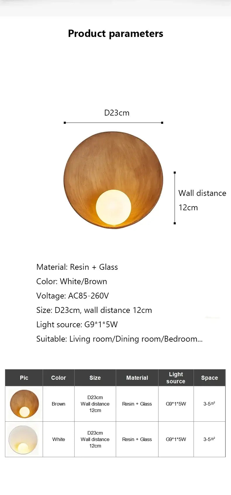 Wall Light Fixtures, Wall Light Fixtures, Wall Light Fixtures, Resin Wall-Mounted Bathroom Light