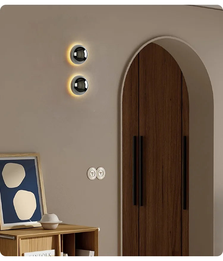 Circular Metal Wall Light with Ambient Halo Effect