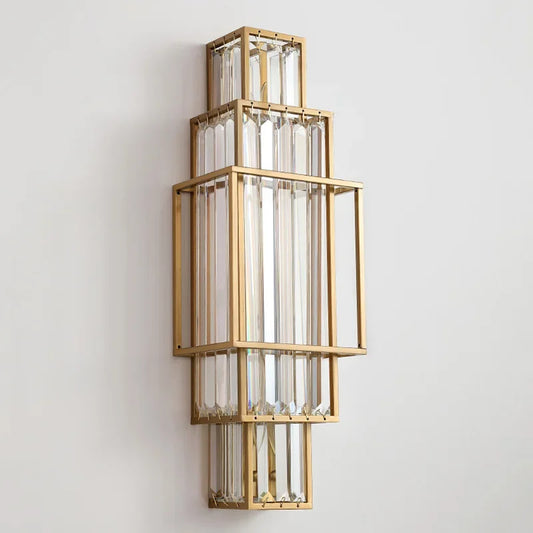 Modern Art Deco Crystal Wall Lamp – Luxurious Geometric Design