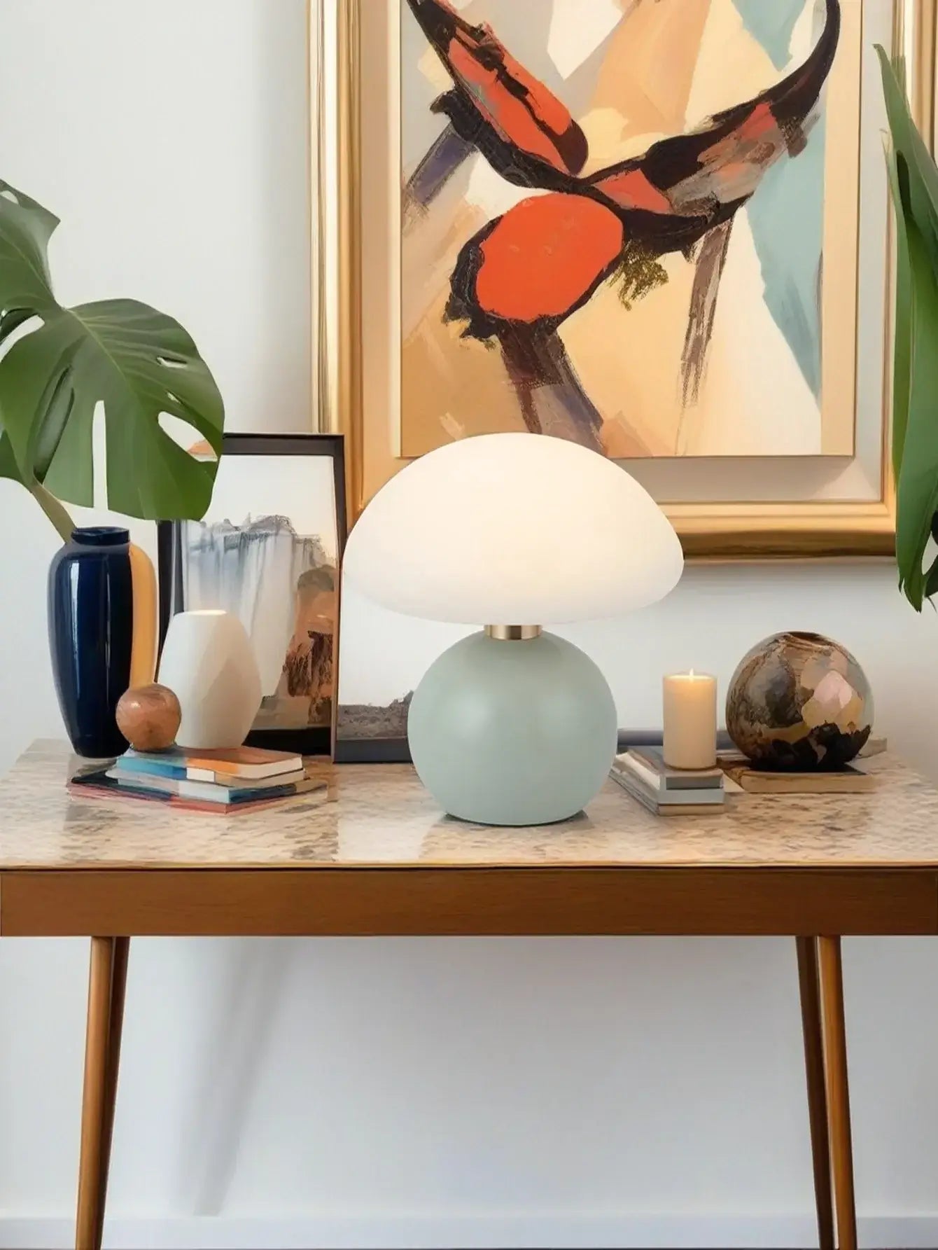 Mushroom LED USB Table Lamp Pink – Soft Modern Bedside Light