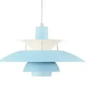 Classic Nordic Designer Pendant Lights Available in 3 different sizes showcasing a blue and white pendant.