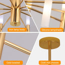 Modern Gold LED Chandelier – 20-Head G4 Luxury Ceiling Light for Living Room & Hotel Lobby details including iron lamp body and gold bracket.