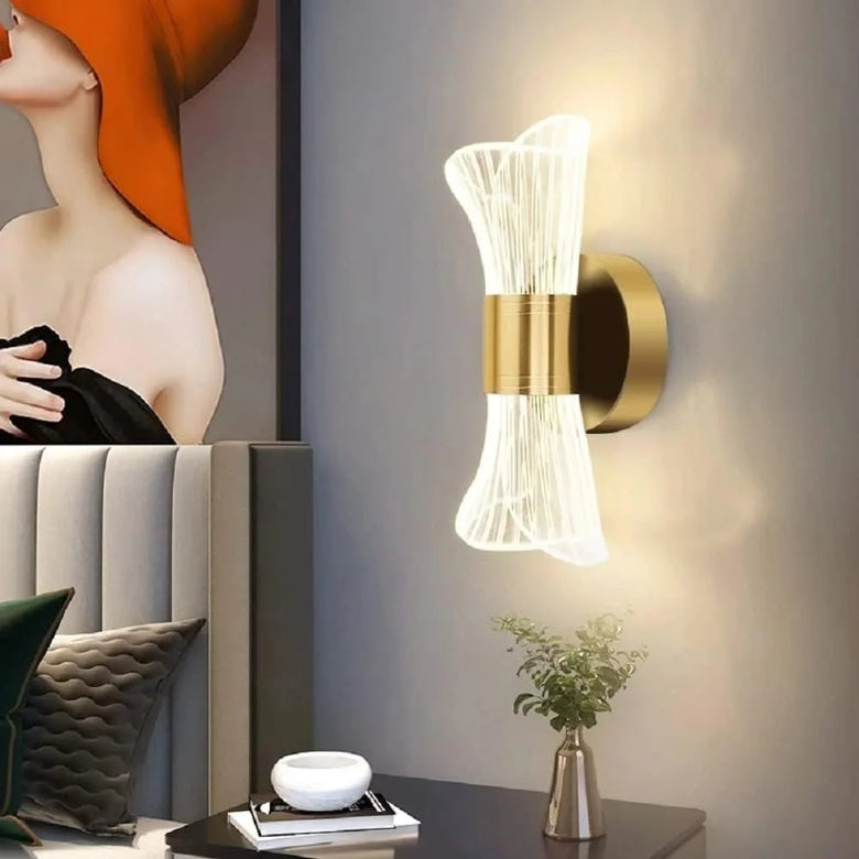 Gold Bow LED Wall Light – Modern Glam Acrylic Wall Sconce
