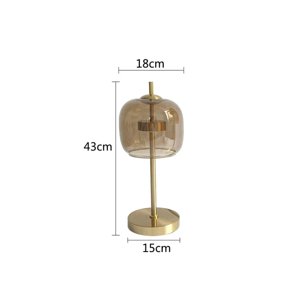 Czech Design Desk Lamps with Glass Shade showcasing modern design with a glass shade and gold base dimensions 43cm tall
