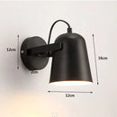 Nordic Bell Bedside Wall Lamp in black, featuring adjustable shade and sleek design, perfect for customized lighting.