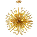 Mid-Century Modern Gold Starburst Chandelier – 9 or 12 Lights