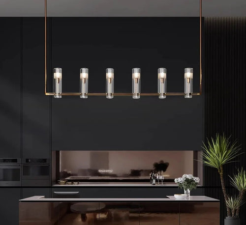 Crystal Glass Pendant Light with Copper Detail - Several Designs