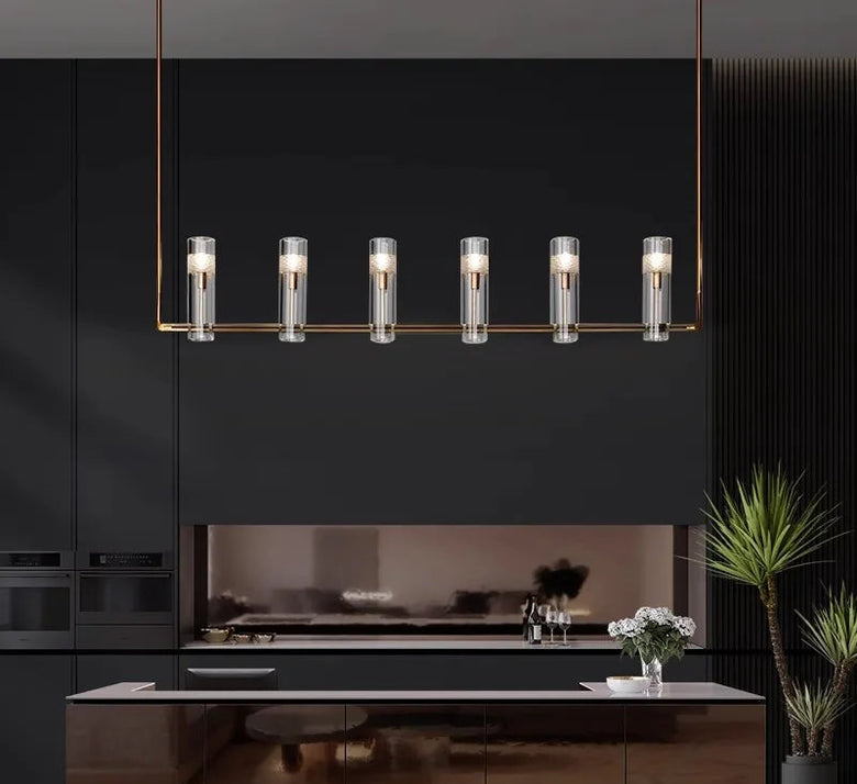 Crystal Glass Pendant Light with Copper Detail - Several Designs