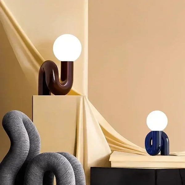 Sculptural Resin Table Lamp – Italian-Inspired Modern Lighting showcased in a stylish interior setting.