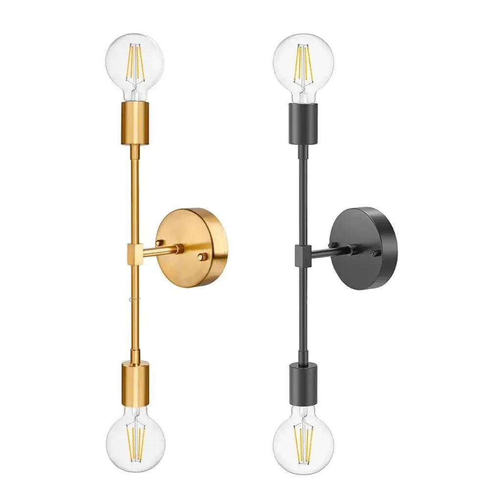 Double Wall Lights - Modern Brushed Brass Design