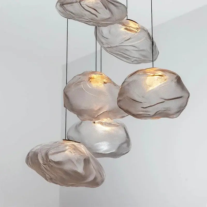 Nordic Cloud Glass Pendant Light featuring a sculptural design with soft LED lighting.