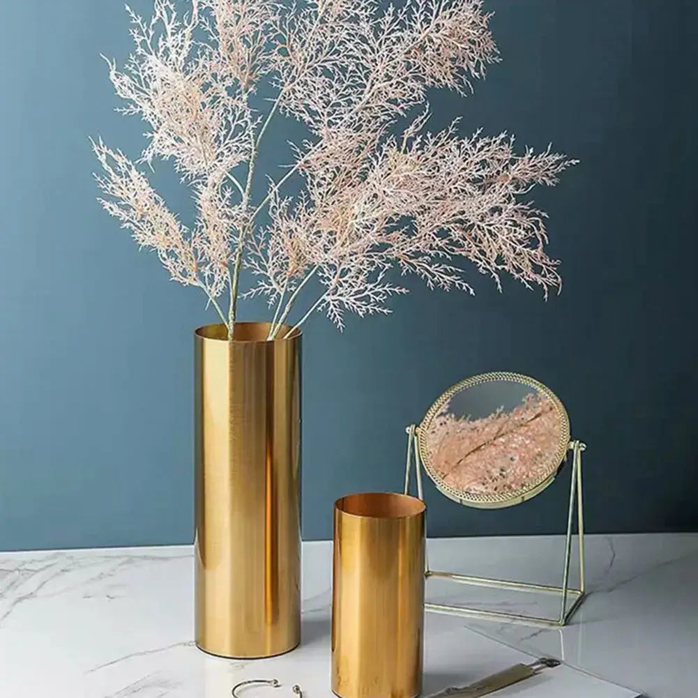 Cylindrical Metal Nordic Vase