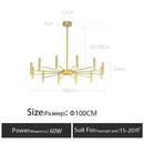 Modern Starburst LED Chandelier – 24-Light Sculptural Ceiling Statement dimensions and specifications.