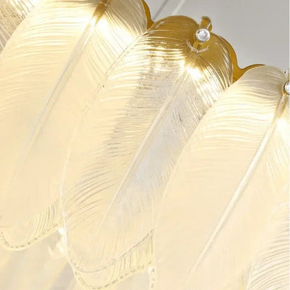 Nordic Luxury Glass Feather Chandelier