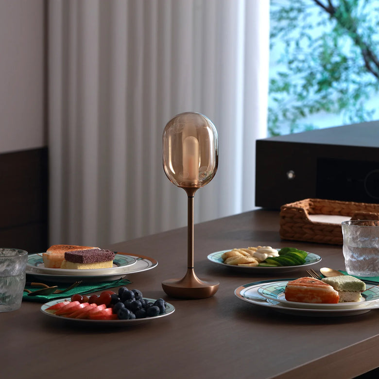 Nordic Minimalist Cordless Glass Globe Table Lamp – Rechargeable