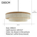 French Retro Grand Fringe Pendant Light – 80cm Vintage Beige Statement Chandelier showcasing D80cm size and adjustable features.