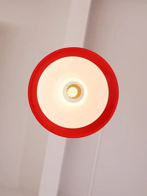 Retro American Diner Hanging Lamp featuring a vibrant red design and warm light for a vintage ambiance.