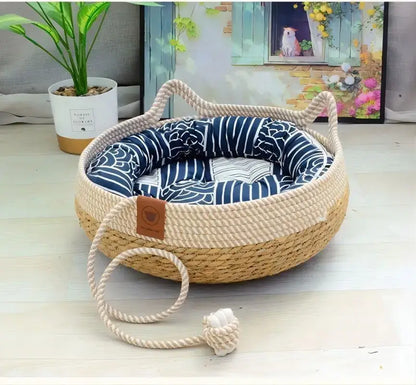 Pet Beds, Pet beds, Pet Beds, Comfortable Rattan Woven Cat Bed