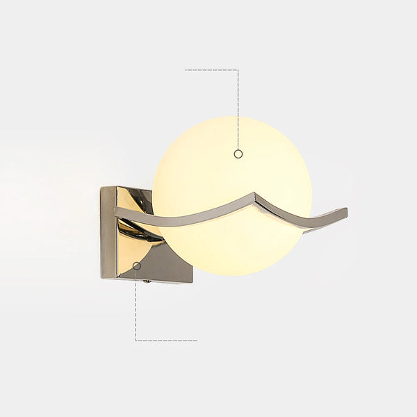 Modern Chrome Wall Sconce with Glass Globe Shade