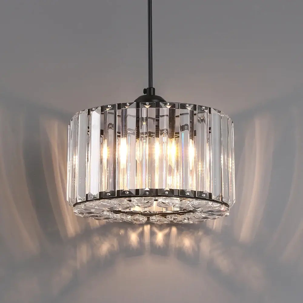 Hero Crystal pendant light fixture on a gray background