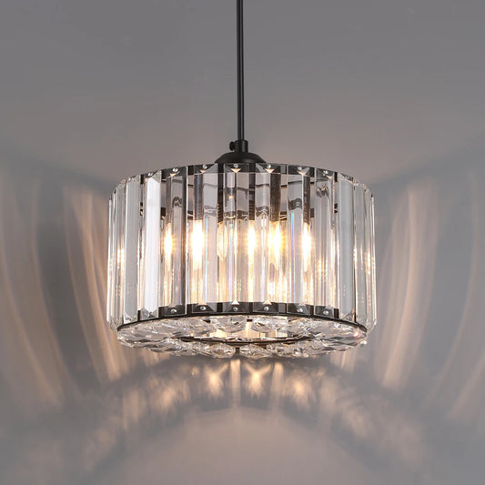 Hero Crystal pendant light fixture on a gray background