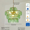 Tiered Glass Disc Chandelier in Nickel Finish
