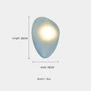 Elegant Frosted Glass Pebble Wall Lamp - Minimalist Nordic Style, Model C in Blue with dimensions 25CM length and 16CM width.