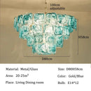 Blue Glass Chandelier with Polished Chrome Finish