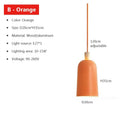 Colourful, modern, metal Danish Light Pendant in orange color with adjustable height and minimalist design.