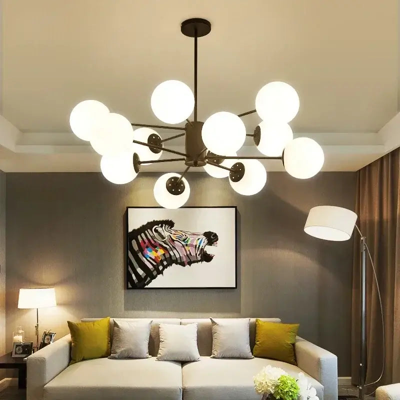 Elegant Mid-Century Pendant Light – 8 or 12 Heads