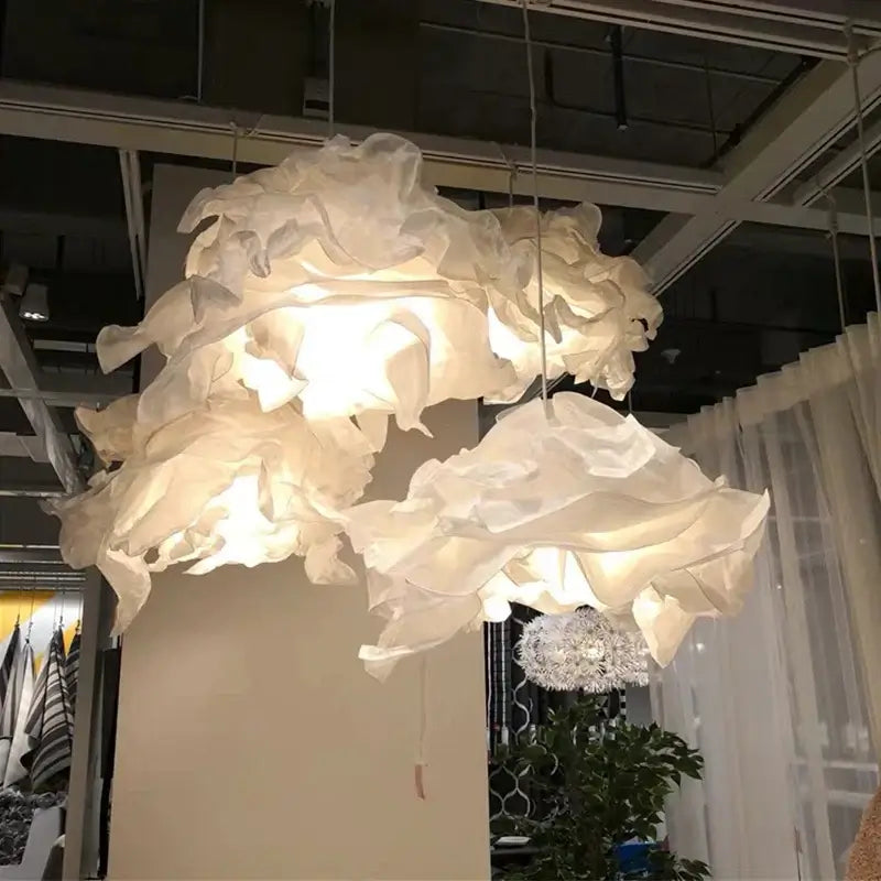 Cloud Like Paper Lamp Shade up to 70cm wide, showcasing a whimsical and eco-friendly design in a modern interior.