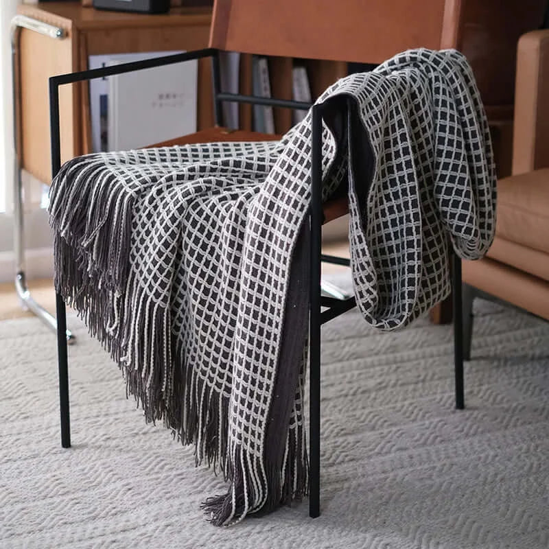 Blankets, Blankets, Blankets, Ultra Modern Throw Blanket with Tassel