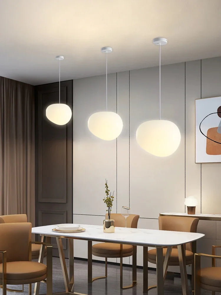 Simple Nordic Restaurant Pebble Chandelier