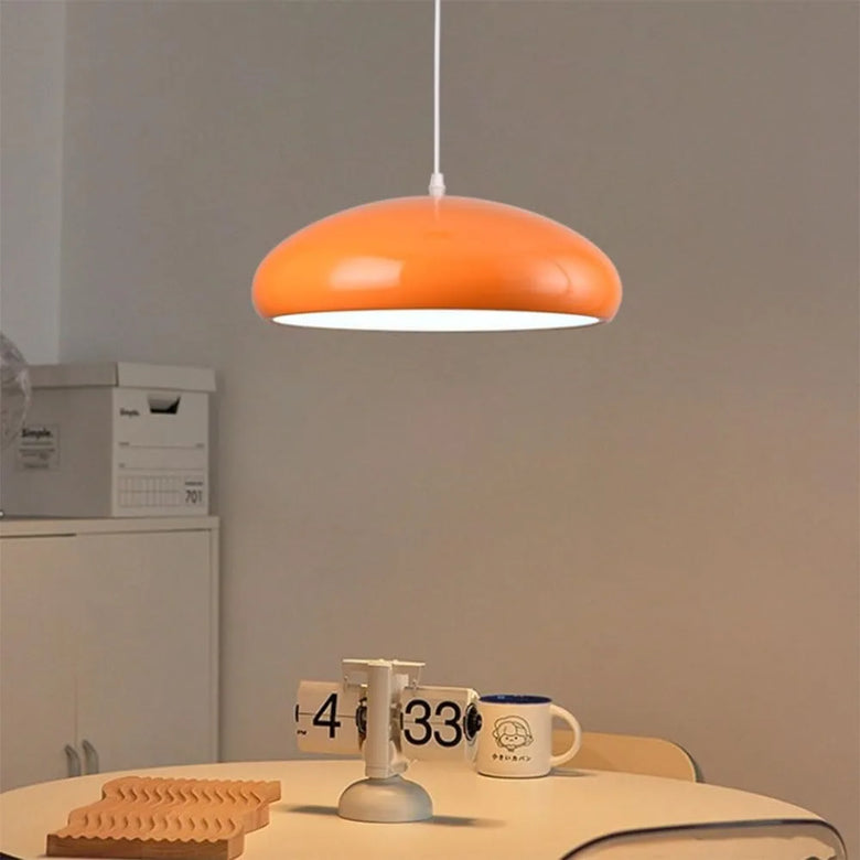 Glossy Dome Pendant Light – Dimmable Mid-Century Modern