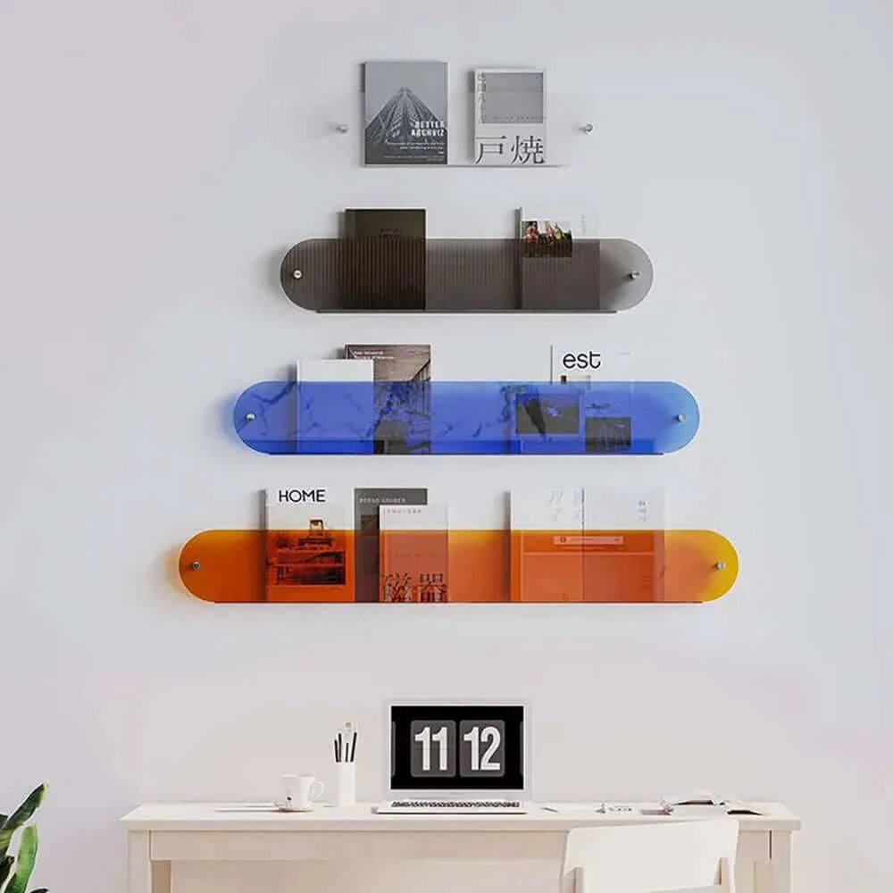 80s Fluorescent Acrylic Floating Bookshelf