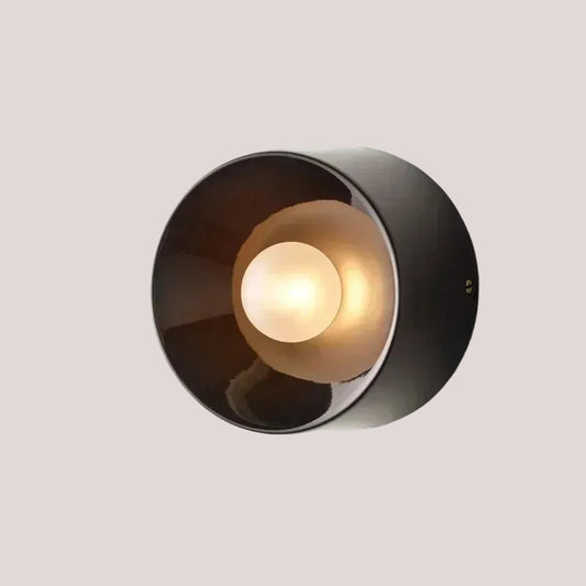 Bauhaus Round Metal Wall Lamp Paint Black/white 15cm/18cm Wall Light for Home Living Room Dining Room Bedroom LED Lighting