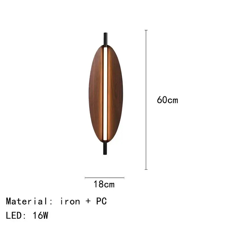Modern Brown Leaf Wall Light – Sculptural LED Wall Sconce in Metal dimensions with iron and PC materials.