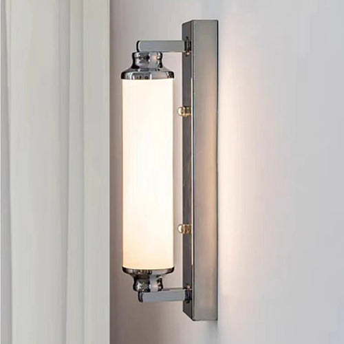 Steel & Glass Modern Wall Light 30cm