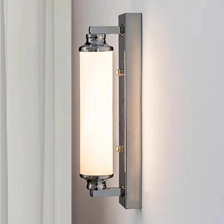 Steel & Glass Modern Wall Light 30cm