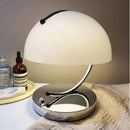80s USB desk lamp in various colours with chrome base and white dome shade