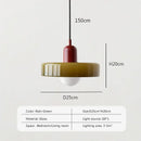Italian Glass 70s Pendant Lights | Vintage Elegance | Shop Now! - Red and Green glass hanging lamp details and dimensions