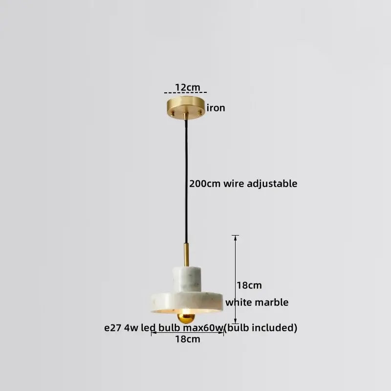 Art Deco Marble And Polished Copper Pendant Lights