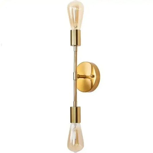 Modern Double Wall Lights with brushed brass finish, ideal for various spaces in your home.