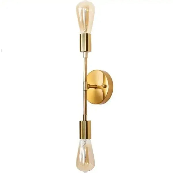 Modern Double Wall Lights with brushed brass finish, ideal for various spaces in your home.
