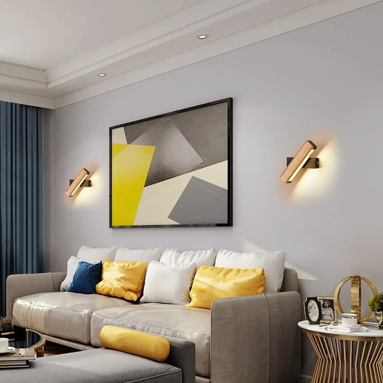Appliques murales d'intérieur, lampe murale LED moderne en bois, 4W 3000K blanc chaud, éclairage LED pour chambre, couloir, hôtel