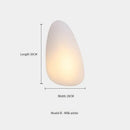 Elegant Frosted Glass Pebble Wall Lamp - Minimalist Nordic Style dimensions in milk white finish.