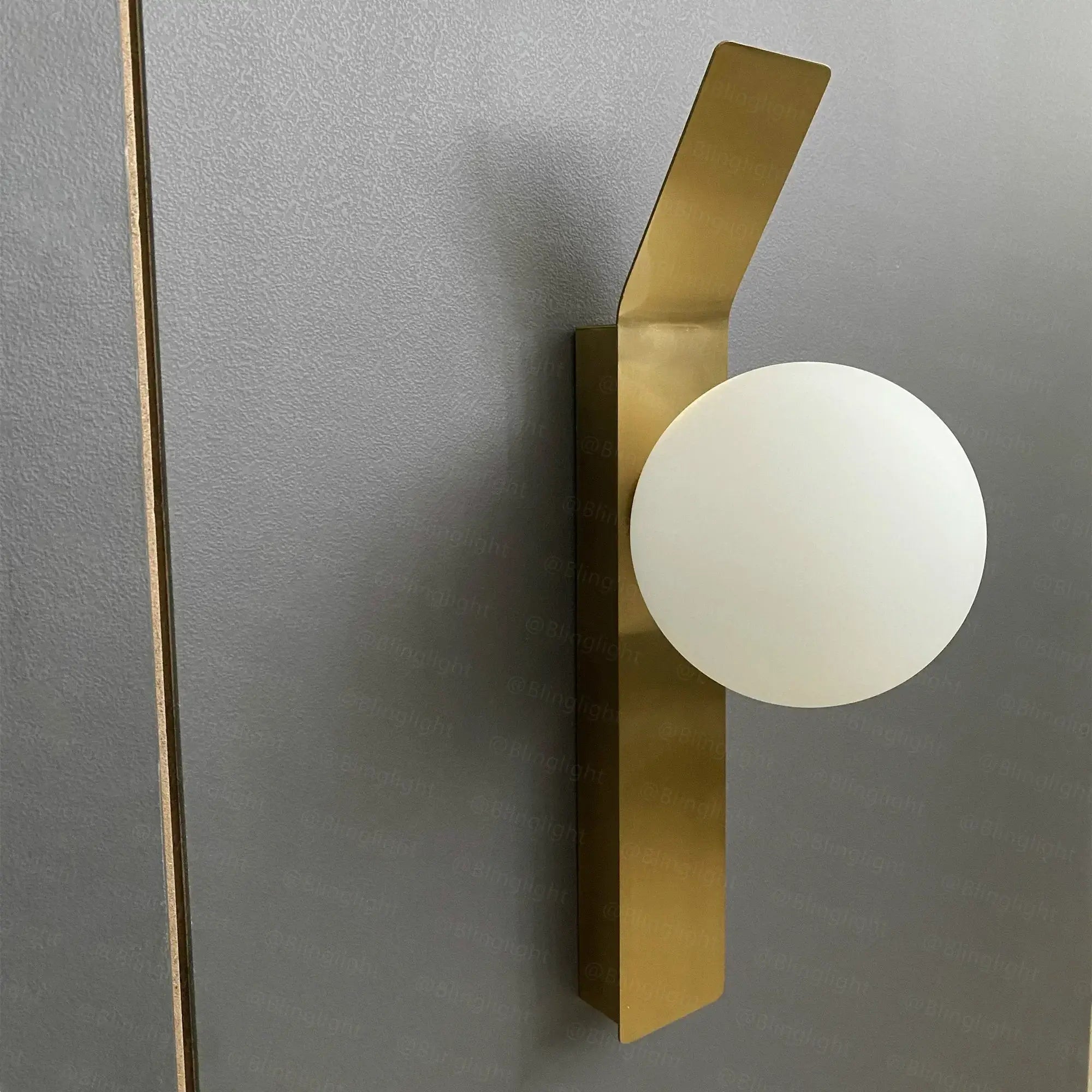 Golden Wall Lamp with Glass Ball - Modern Elegance