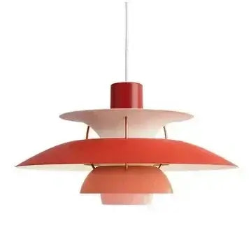 Classic Nordic Designer Pendant Lights Available in 3 different sizes featuring a striking red design.