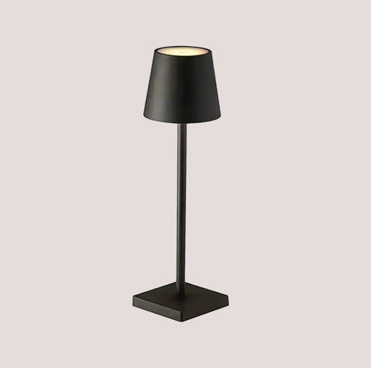 LED Rechargeable Modern Touch Desk Lamp with sleek design and polished metal finish, ideal for stylish home or office spaces.